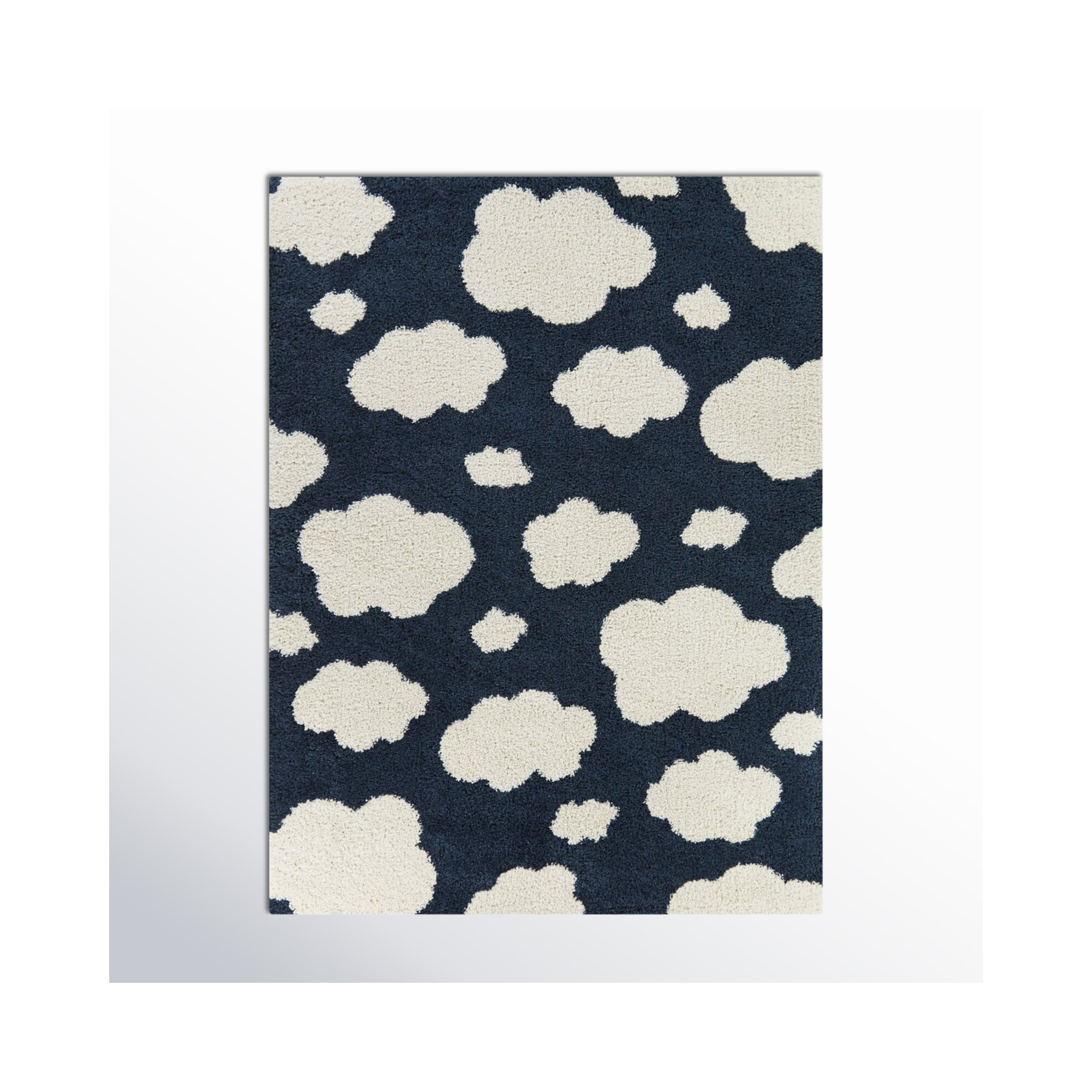 Primland Cloud Shag Area Rug, Navy, Rectangle 5'3" x 7'