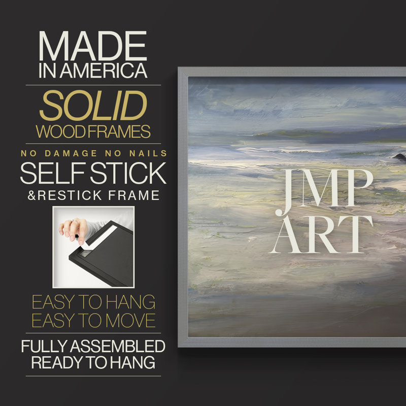 Pacifica -Framed Print - Restickable, Grey, 16" H x 20" W