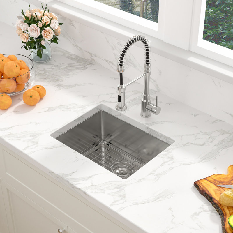 21" L x 18" W Bar Sink Single Bowl Stainless Steel Undermount Bar Kitchen Sink