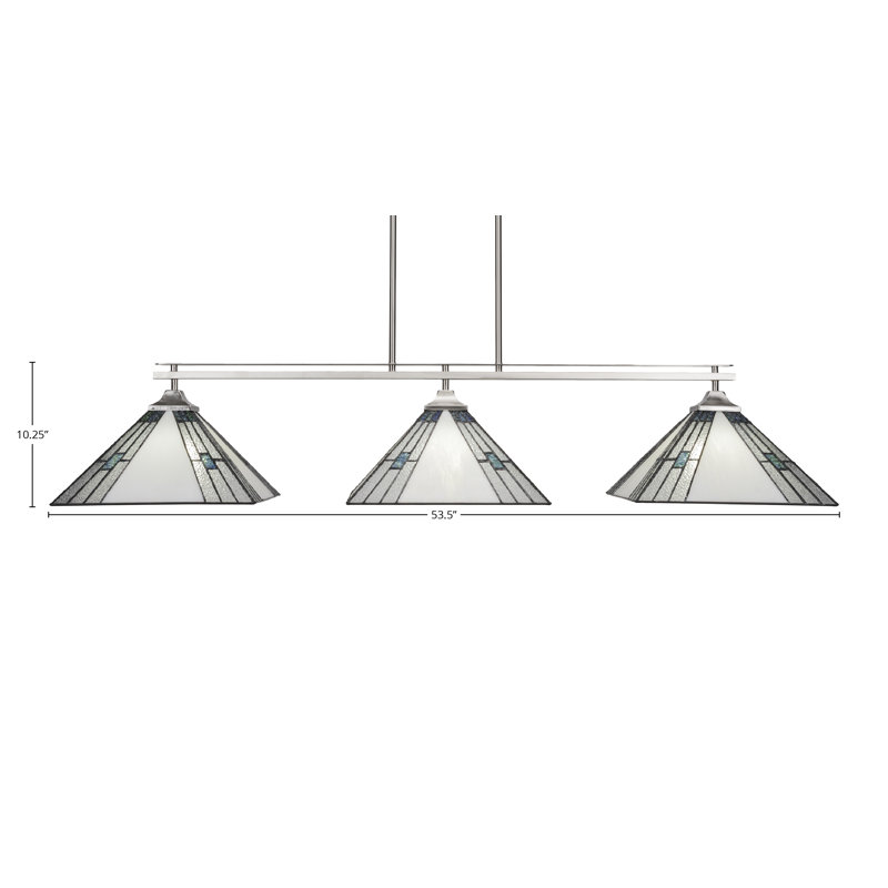 Barre d'éclairage en verre 3 lumières Liz de 14 po Liz, Nickel brossé