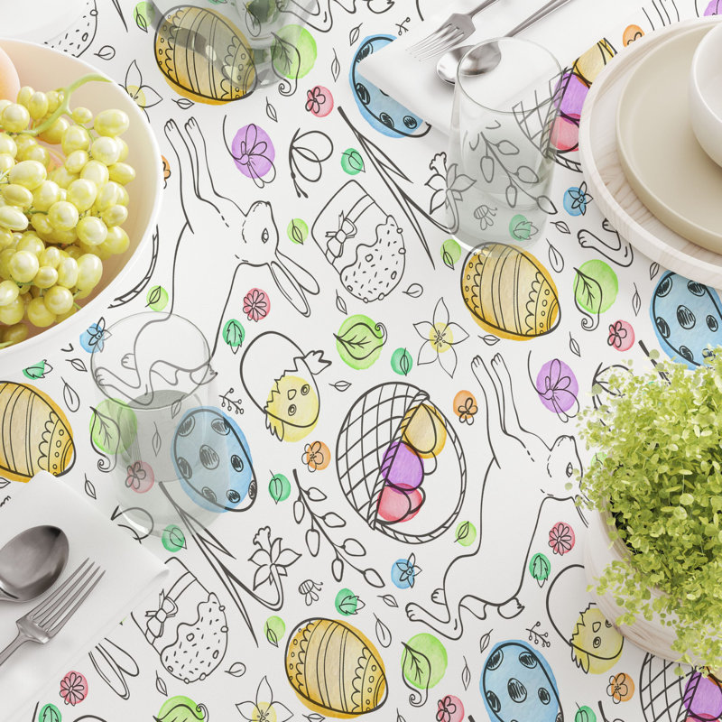 Joy Floral Easter Tablecloth, 104" x 60"