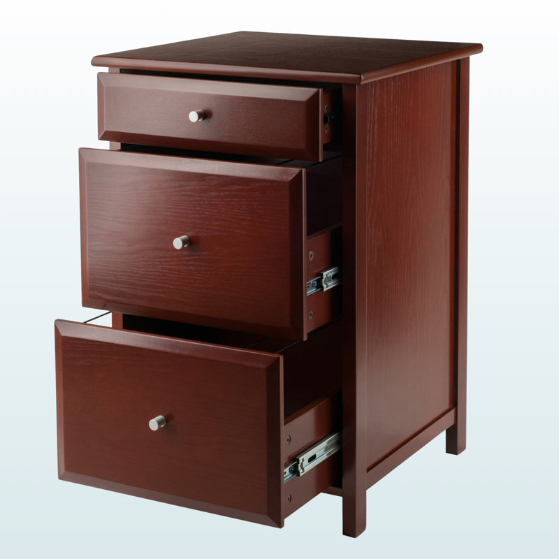 Lyric Home Office File Cabinet with Printer Stand In Brown Finish, 30.56" x 20.67" x 20.05", Brown