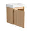 Ensemble de meuble-lavabo mural 20 po avec lavabo en céramique, armoire de rangement avec portes, ensemble d'armoire de salle de bain