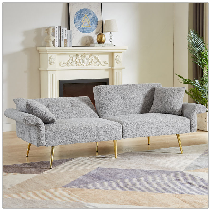 Canapé-lit d'appoint rembourré Modern Modern, Gris