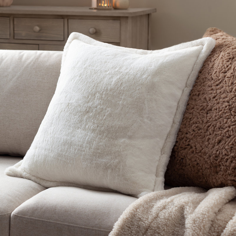 Kallu Square Throw Cushion, White, 55cm H x 55cm W