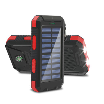  20000mAh Solar Charger for Cell Phone, Portable Solar Power Bank，Dual-Purpose Charging, Blue
