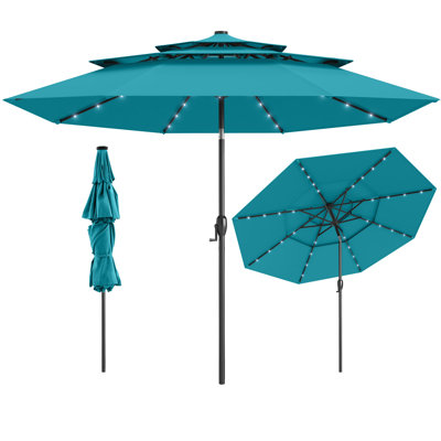 Parasol solaire 10 pi avec 32 lumières DEL 3 niveaux
