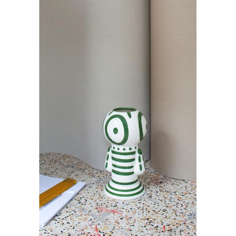 Dummy Handmade Eartenware Table Vase, Dark Green