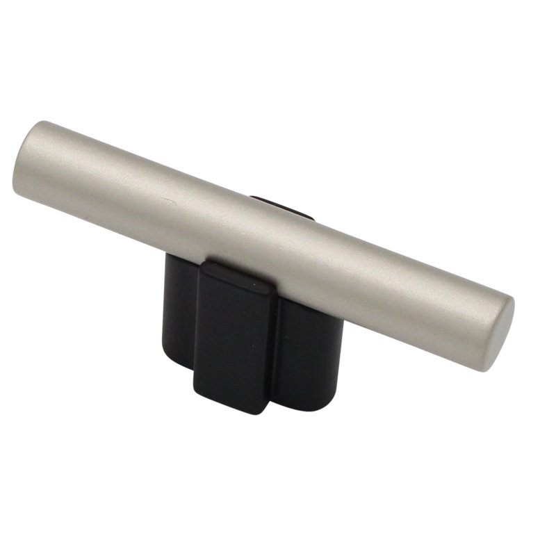 Visturo Bar Knob, Matte Black/Matte Nickel