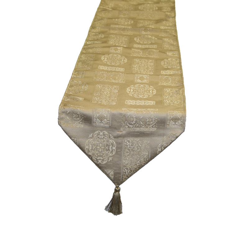 Premium Damask Vintage Table Runner, Gold
