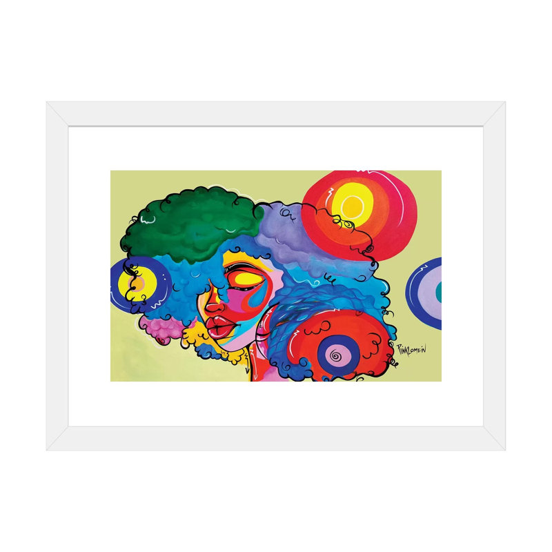 « Bali » par Pinklomein-impression d’art graphique, H 16 po x l 24 po x P 1 po, Papier encadré blanc, Blanc