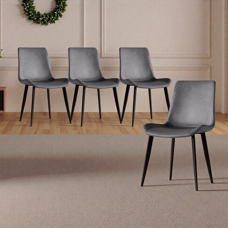 Ensemble de 4 chaises de salle à manger de style moderne, Gris