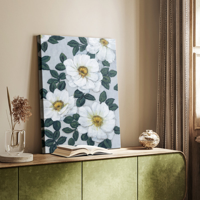 Fleurs blanches vives I - galerie Cavas sur mesure, H 60 po x l 40 po