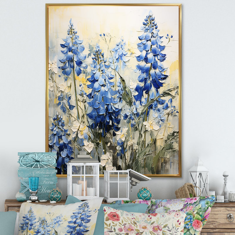 Blue Bonnets Tranquility VII, reproduction d'art sur toile, Or, H 44 po x l 34 po x P 1,5 po