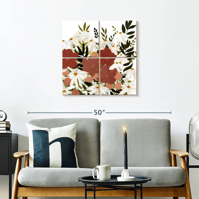 Harnek fleurs en terre cuite I, H 26 po x l 26 po