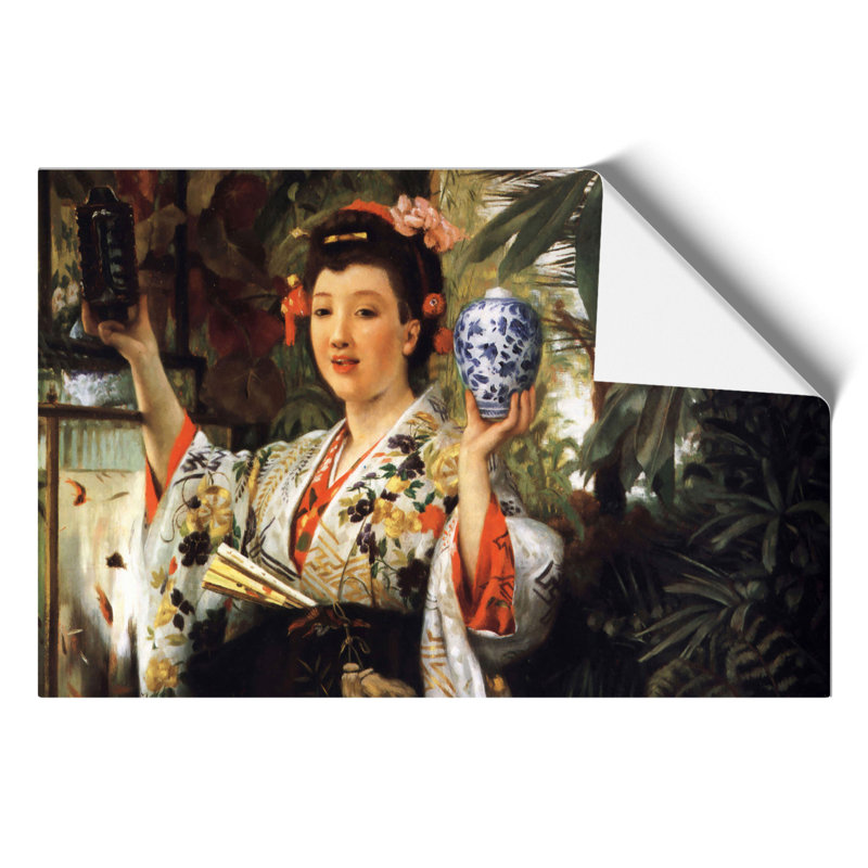 The Japanese Vase by James Tissot - No Frame Painting, 30cm H x 42cm W x 0.1cm D