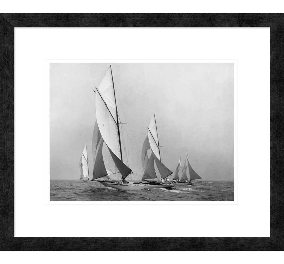 Sailboats Sailing Downwind, CA. 1900-1920 by Edwin Levick - Graphic Art Print on Paper East Urban Home 