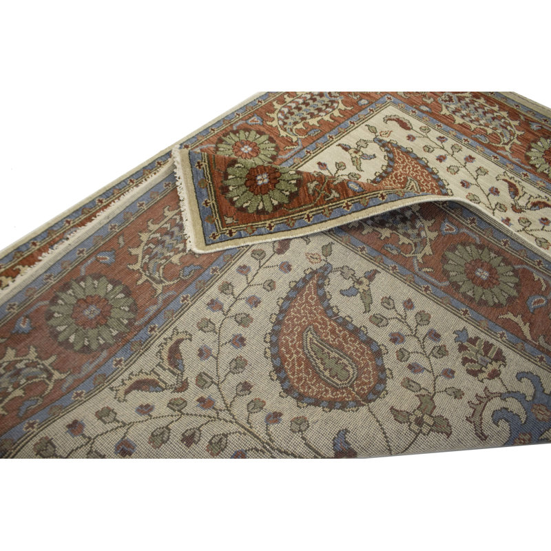 Tapis crème en laine noué à la main Faldo