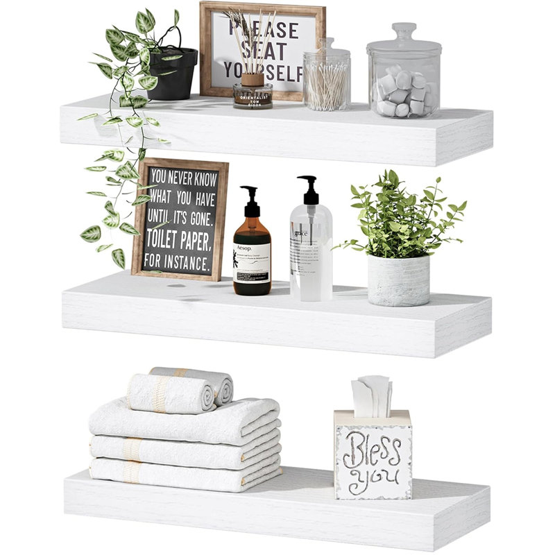 Floating Shelves, 3 Pcs, White