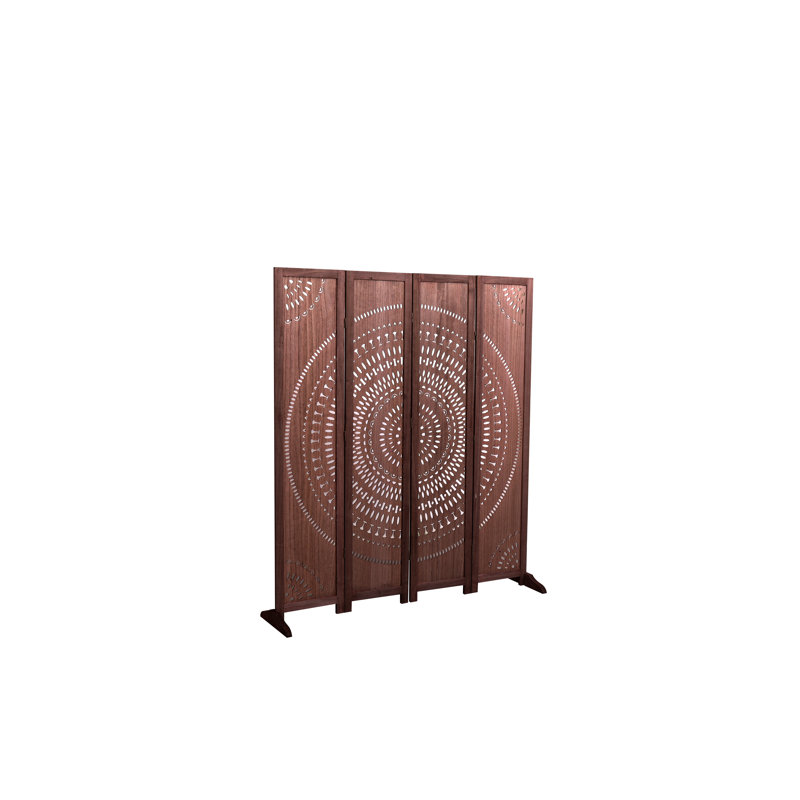 Khadesia 65'' H Solid Wood Folding Room Divider, 4