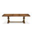 L'ensemble de table de cuisine 5 pièces se compose d'une table de salle à manger et de 4 chaises rembourrées en tissu de lin brun avec dossier capitonné - finition noyer antique.-411458040-411457988-424612573