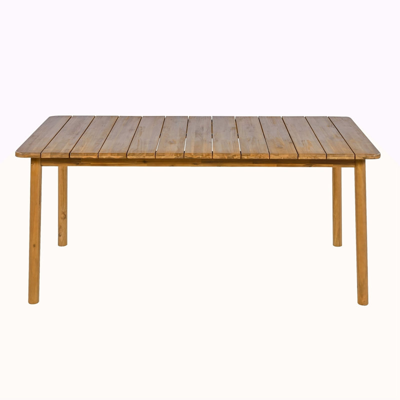 Table de salle à manger d'extérieur en bois d'acacia de L 67 po