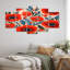 Blooming Poppies Retro Illustration - Poppy Wall Art, toile 5 pièces