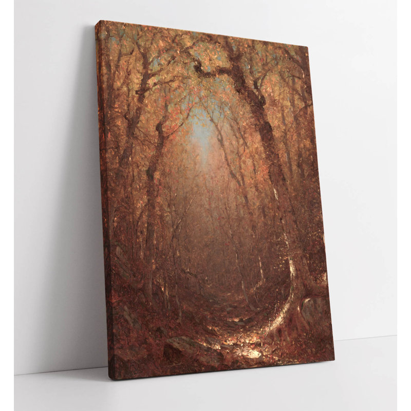 a Wood Path Sanford Robinson Gifford Canvas Wall Art Print Picture, 119.38 cm H x 81.28 cm W