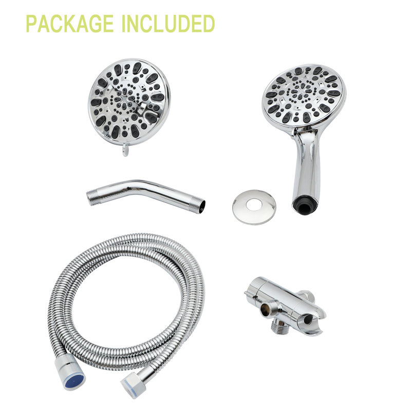 Grande pomme de douche 4,7 po et douchette à main 7 po avec finition double