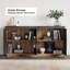 Buffet 64,6 "avec rangement et portes décoratives (noir espresso)