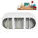 63" Streamline Soaking Matte White Freestanding Tub and Tray With Internal Drain