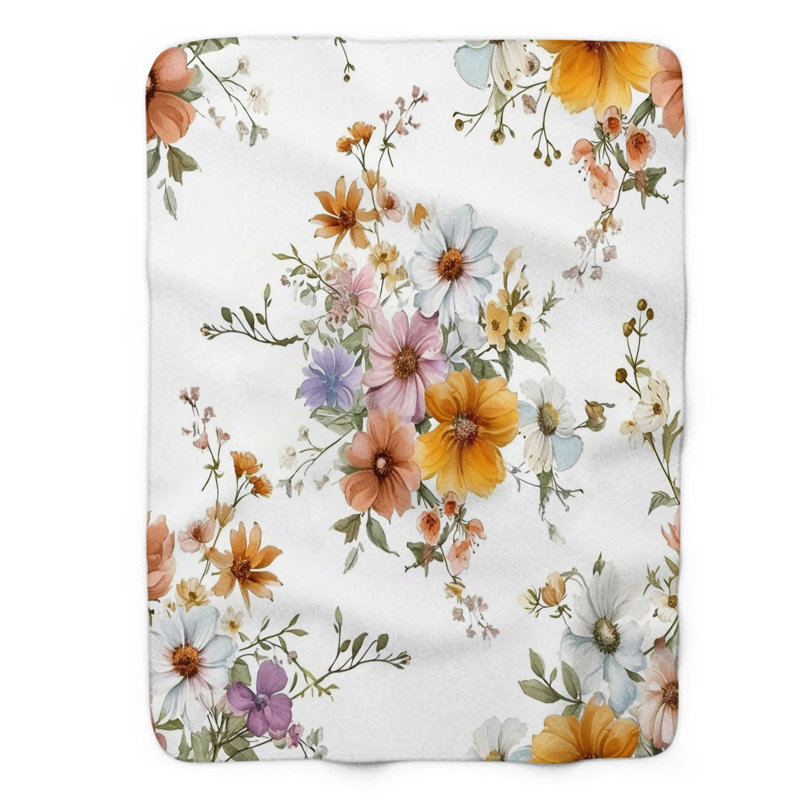 Tapisserie romantique à pétales - couverture sherpa de qualité supérieure 1 pièce, Grand lit