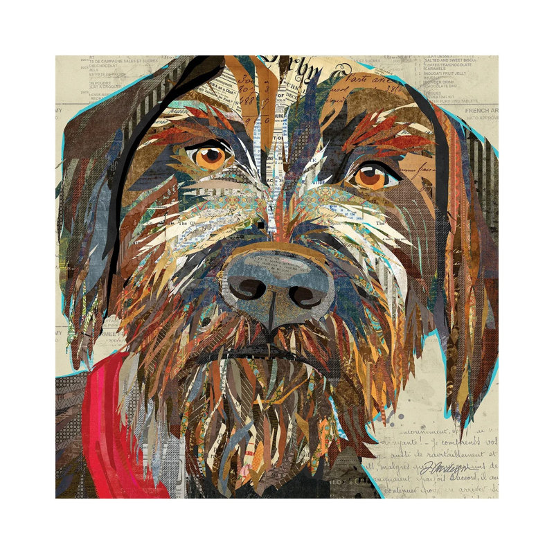 Collage German Wirehaired Pointer by Traci Anderson - Wrapped Canvas Painting