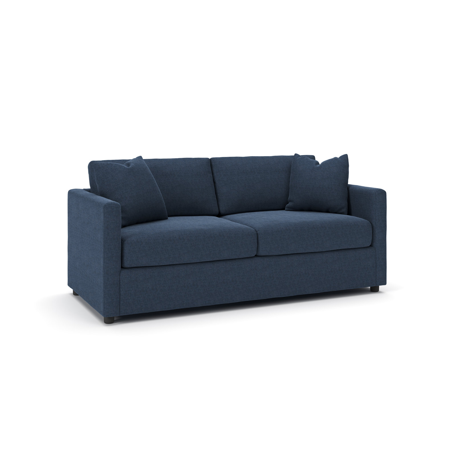 Godwin 75" Upholstered Sofa, Drusky Navy Sustain® Basketweave