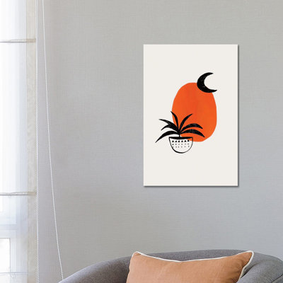 Mid Century Moon Plant by EnShape - Wrapped Canvas Gallery-Wrapped Canvas Giclée