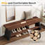 Banc en bois massif 47 po, banc à chaussures à 2 niveaux avec rangement pour entrée, chambre à coucher