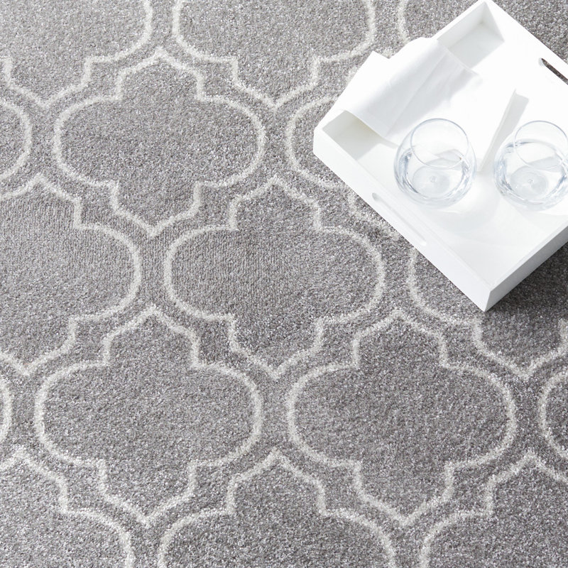 Ammundsen Abstract Grey / Light Grey Area Rug, Rectangle 3' x 5'