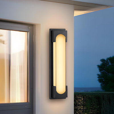 Applique murale d'extérieur moderne avec bras, lumière de porche extérieure imperméable IP65 de 24 W, appliques murales d'extérieur à DEL à intensité variable pour porte d'entrée de patio de garage, 3000 K