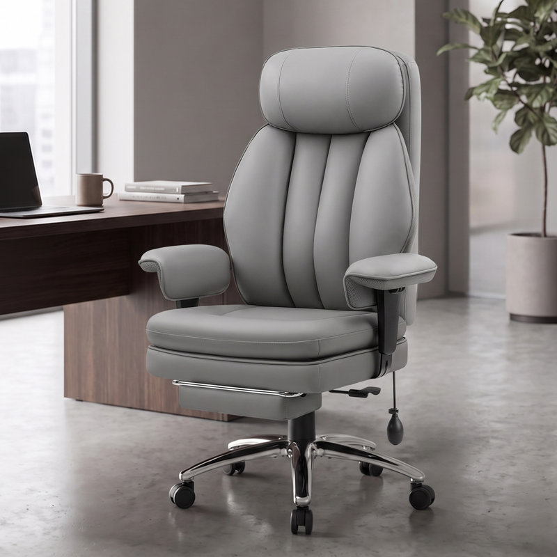 Fauteuil de direction Canobieola avec support lombaire réglable, Gris