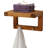 12" Moa Teak Wall Shelf with Hooks