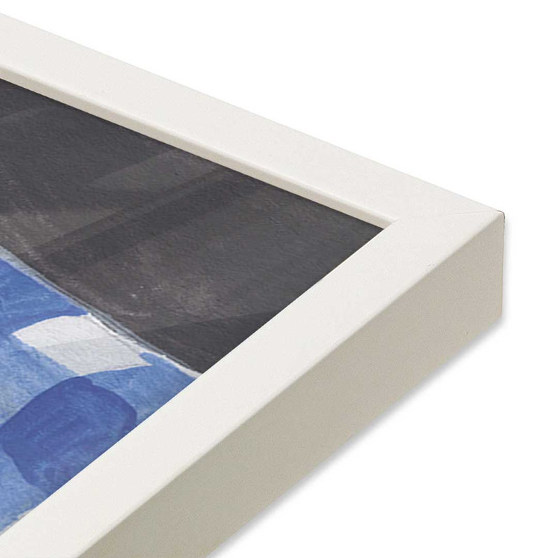 «Lemons on a Blue Table» par Kate Jarvik Birch, reproduction d'art, 36 W x 36 H, White, Framed Print