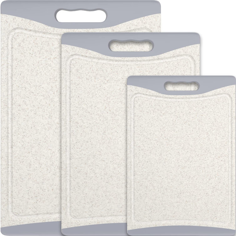 Crestone Extra Large Cutting Boards, Plastic Cutting Boards For Kitchen  (Set Of 3), Dark Grey