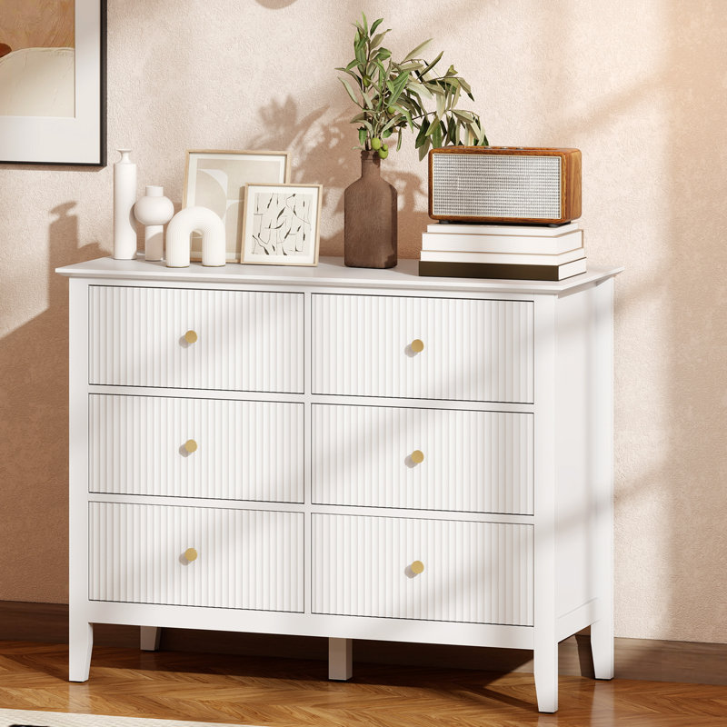100cm W 6 - Drawer Chest of Drawers, White