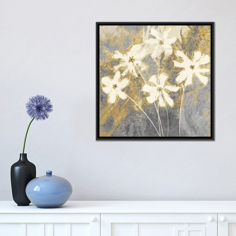 «Golden II», impression sur toile, H 18 po x l 18 po x P 1,5 po, Pas de tapis, Toile avec cadre noir