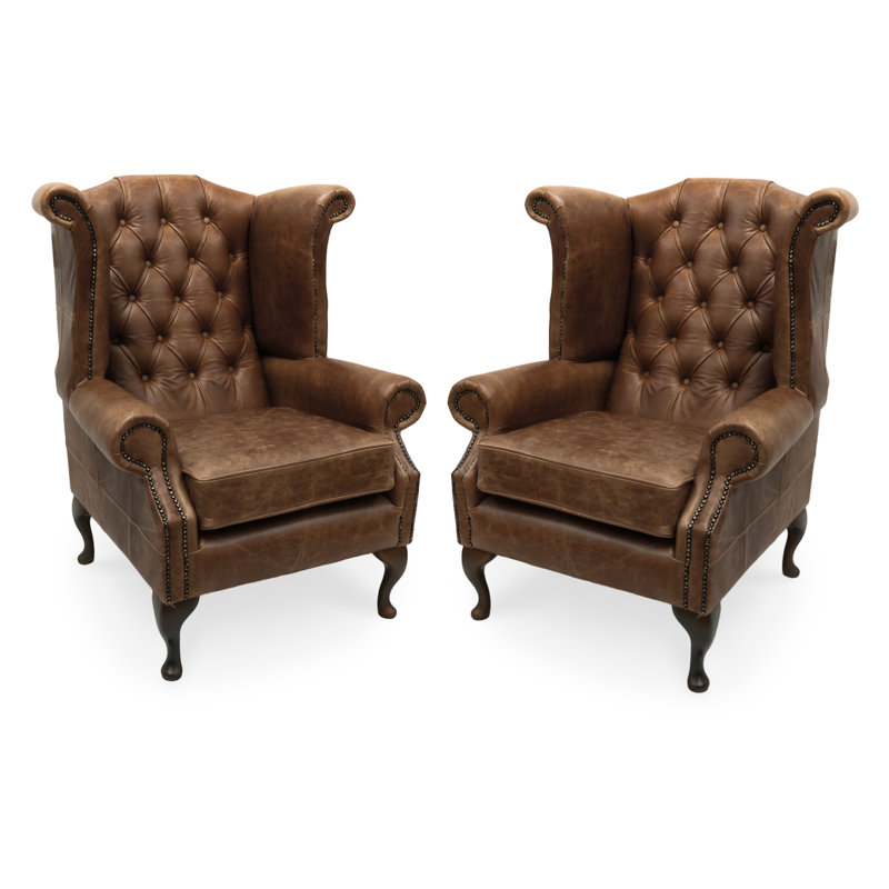 Maritschnik Upholstered Wingback Chair, Brown