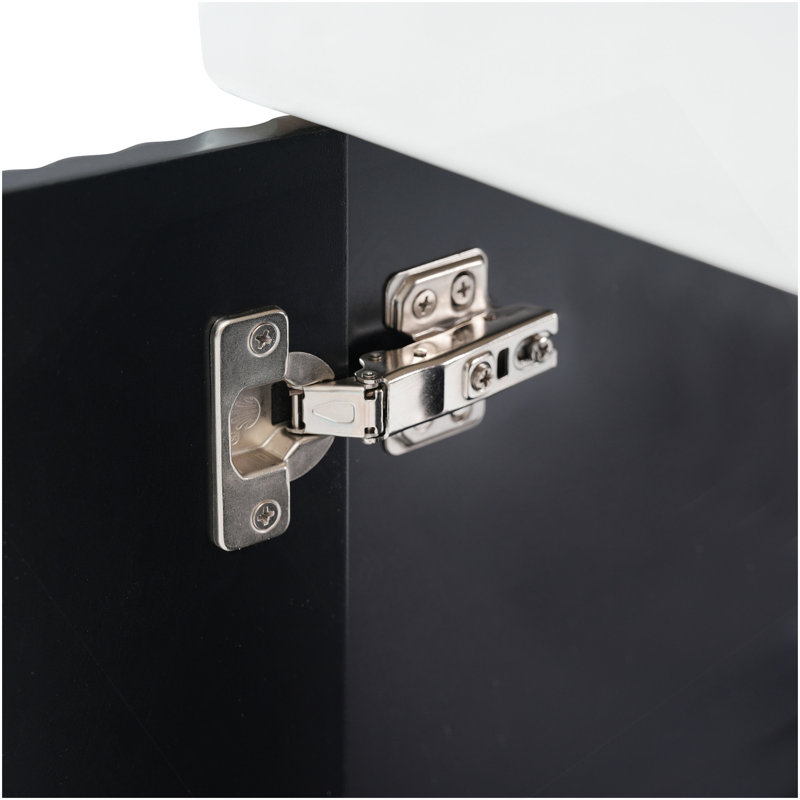[Vidéo] Meuble-lavabo flottant moderne de 21,6 po avec lavabo en céramique - parfait pour les petites salles de bain, rangement à droite
