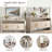 4-door Elegant Console Table With Natural Embossed Texture, Curved Edge And Metal Handles-1867305828