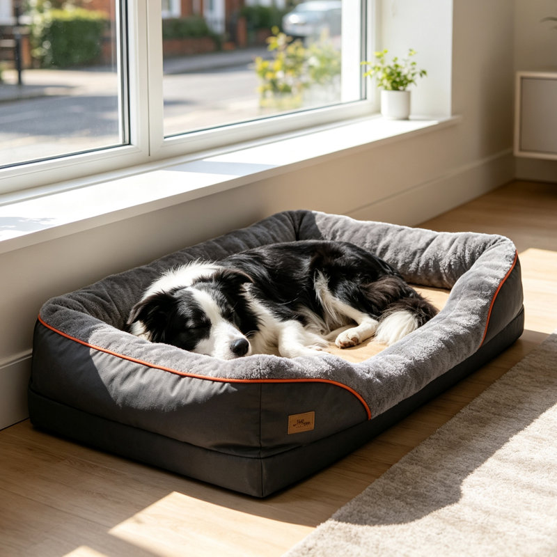 Orthopaedic Dog Bed Bolster Cushion, 30cm H x 120cm W x 90cm D