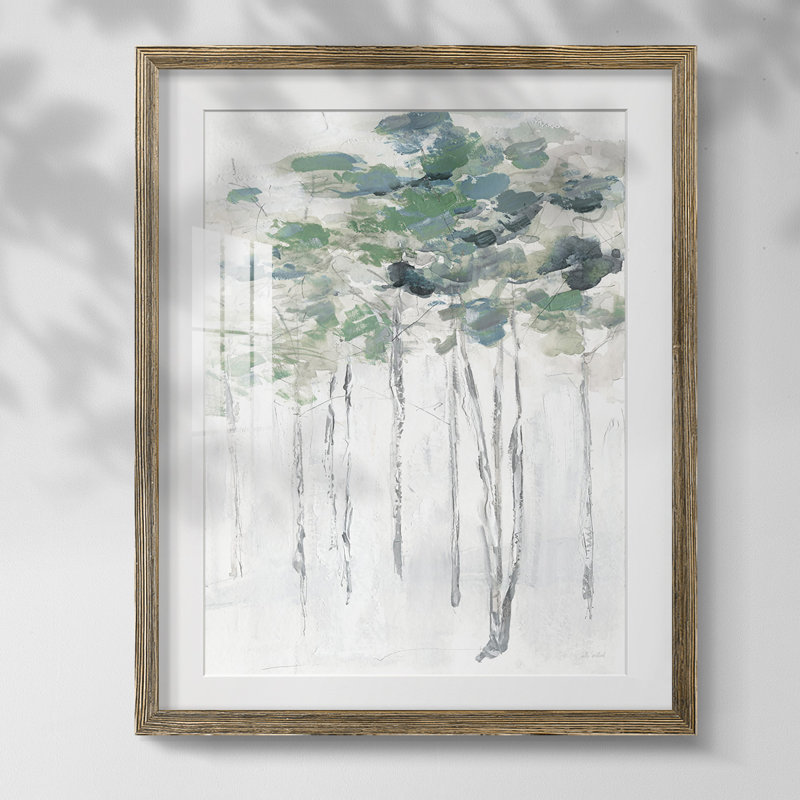 " Abstract Neutrality II ", White, Walnut Framed Paper