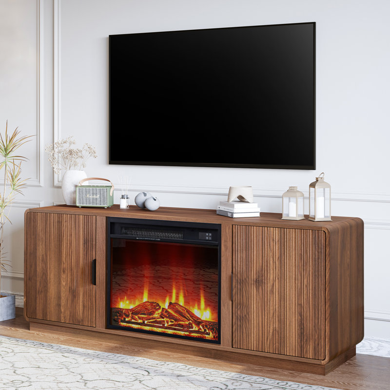 Meuble télé 60 po avec rangement, Brun